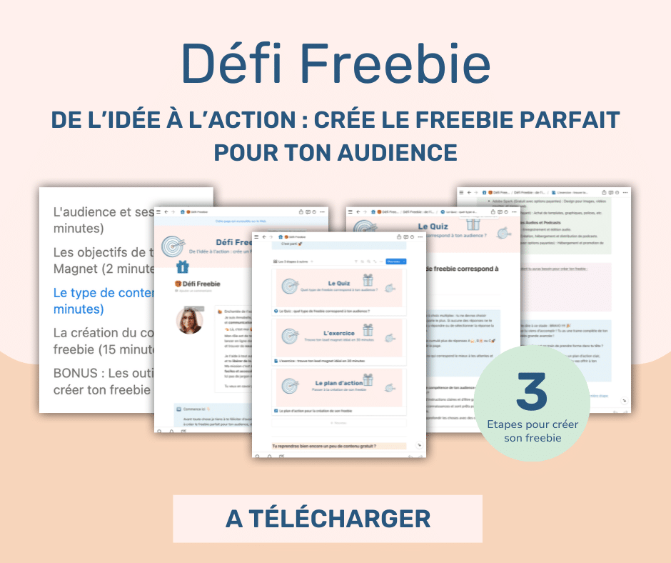 Défi freebie en 3 étapes